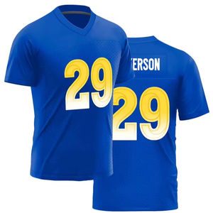 Nuevo Diseño de Uniforme de Fútbol Americano Ligero y Transpirable de Manga Corta con Logotipos de Patrocinadores Personalizados - Product Image 1