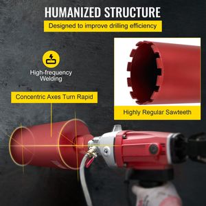 Foret à noyau diamanté pour béton de maçonnerie Diamètre 6/152mm Lame de foret sec/humide Foret à béton Forets pour béton - Product Image 5