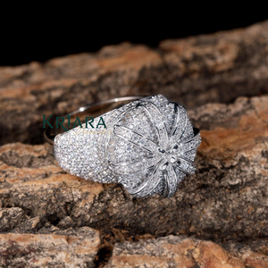 Anillo de Diamantes de Plata 925 para Mujer, Corte Brillante Redondo, Joyería de Compromiso de Lujo con Diamantes Cultivados en Laboratorio - Product Image 3