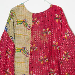 New Arrival Vintage Cotton Handmade Vintage Sari Kantha Kimono Robe Recycled Dressing Gowns Night Wear Robe for <b>Women</b> - Product Image 3