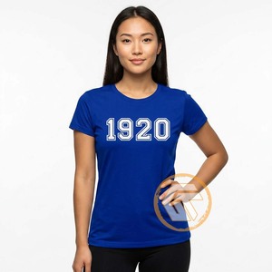 GREEK TREASURES Camiseta de la Hermandad Zeta Phi Beta para Mujer, Jersey Sólido, Casual, Bordada, Transpirable, 100% Algodón, Cuello Redondo, Manga Corta - Product Image 2