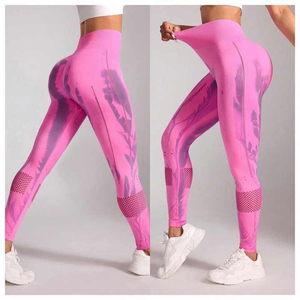 Wholesale Premium 87% <b>Nylon</b> 13% Spandex Four-Way Stretch Fitness Wear Women <b>Leggings</b> with Breathable Mesh Panel - Product Image 6