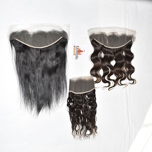 Cabello Humano Virgen Indio Remy 13*4 Frontal con Encaje Completo, Fácil de Aplicar, Color Negro Natural, Cutícula Alineada, Ondas Profundas para Mujer - Product Image 3