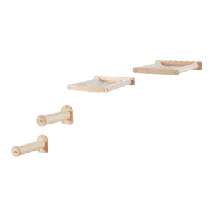 Estantes de Pared para Gatos con Postes para Saltar y Hamacas, Juego de Muebles para Mascotas, 40 Libras, Desmontable para la Comodidad y Entretenimiento Felino - Product Image 5