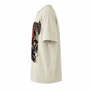 2026 Micah Corporation Front Printed Mens Casual Heavyweight Cotton O-Neck Breathable T-Shirt-White Tee Gothic Brain Skull - Product Image 3