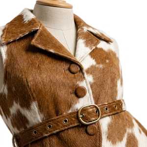 Chaleco de Cuero Genuino con Estampado a Cuadros y Piel Sintética para Hombre, Sin Cuello, con un Solo Botón, de Secado Rápido, Ropa Casual de Invierno - Product Image 5