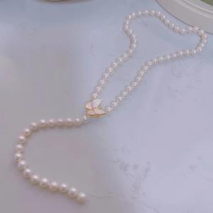 Collar de Perlas de Agua Dulce con Perlas Redondas de Luz Intensa, Cadena de Clavícula Moderna, Colgante y Amuleto de Lujo - Product Image 1