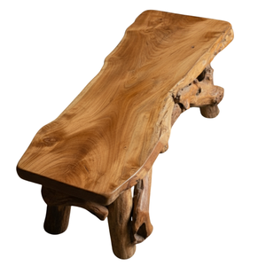 Banco de raíz de teca ARTERRA Premium para exteriores, hecho a mano, duradero, ideal para sala de estar, que combina arte natural y encanto robusto. - Product Image 2