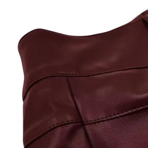 กางเกงขาสั้นหนังผู้หญิง ระบายอากาศได้ดี สีสันตามสั่ง สไตล์สตรีทแวร์ กางเกงขาสั้นหนังผู้หญิงแบบปรับแต่งได้ - Product Image 5