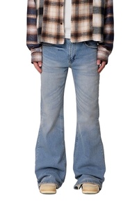 Pantalon en jean délavé vintage Super Flare, taille mi-haute, coupe classique, léger et respirant, coupe-vent, écologique - Product Image 6