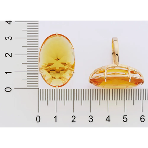 <b>Citrine</b> Cocktail <b>Ring</b> 10K Gold Plated Oval Natural Stone Women's Glam Party Jewelry November Birthstone - Product Image 3