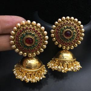 Antique Big Jhumka Jhumki Fashion Earrings - Product Image 1