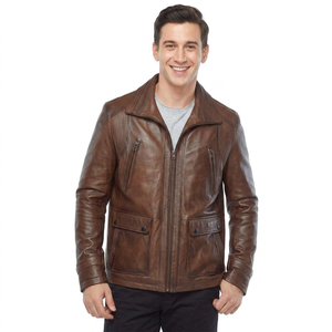 Custom <b>Leather</b> <b>Jacket</b> <b>Men's</b> Fashion <b>Jacket</b> 2026 Casual <b>Men</b> <b>Leather</b> <b>Jacket</b> Slim Handsome <b>Men's</b> Clothing <b>jacket</b> for <b>men</b> - Product Image 1