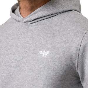 Custom <b>Men</b> Winter Solid <b>Grey</b> Streetwear Oversized Front Pocket Hoodie Heavyweight Fleece Pullover Blank <b>Sweatshirt</b> Casual Loose - Product Image 4