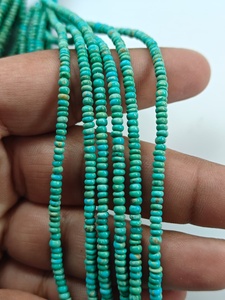 Nuevas llegadas de cuentas redondas lisas de turquesa de Arizona de 3 mm a 4,5 mm, piedra preciosa natural para joyería hecha a mano, suministro al por mayor. - Product Image 3