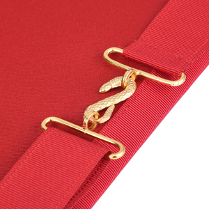 Master Mason Blue Lodge <b>Apron</b> - <b>White</b> & Red With Red Ribbon Borders expert craftsmanship for every rank Cheap Price OEM - Product Image 5