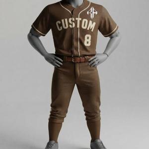 Uniforme de Béisbol con Cierre de Botones y Manga Corta con Estampado Sublimado para Hombre, 100% Poliéster, de RIVIAN ATLANTIC, en Oferta - Product Image 1