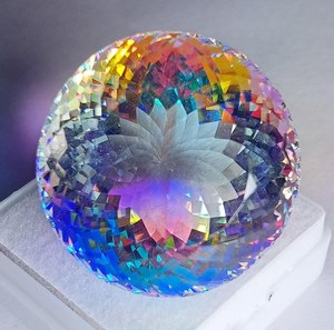 Cuarzo Místico, Forma Redonda, Piedra Preciosa Suelta, Color Arcoíris, Certificado, Piedra de Joyería Premium - Product Image 1