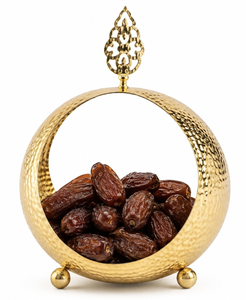 Bol de service décoratif en métal de luxe, porte-fruits arabe, bol de présentation ornemental pour la décoration de table à manger à la maison - Product Image 1