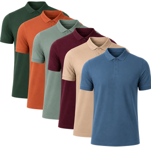 Camisetas Polo de Punto de Manga Corta para Hombre, Color Sólido, Corte Regular Informal, Diseño con Botones - Product Image 1