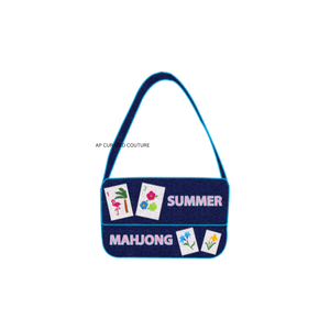 Sac à bandoulière unique pour femme, style bohème, fait main, avec perles de rocaille brodées, motif Mahjong estival, style artisanal unique et tendance - Product Image 1