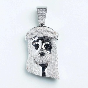 Hip Hop Jesus Pendant Necklace Cuban <b>Chain</b> 925 <b>Sterling</b> <b>Silver</b> Gold Plated Iced Out Mossanite Pendant for <b>Men</b> - Product Image 4