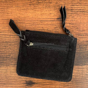 Nouveau conçu point de botte noir véritable daim cuir porte-monnaie Western cuir de vachette Mini portefeuille changement sac à main pour les femmes - Product Image 5