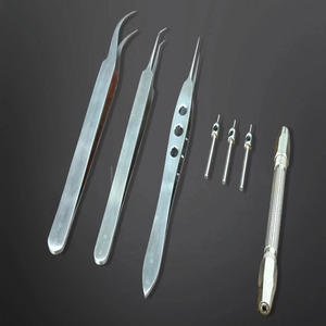 Kit d'instruments manuels pour greffe de cheveux FUE Jamso Industries, 7 pièces, poinçons de 0,8 mm, 0,9 mm, 1,0 mm, poignée, forceps, acier inoxydable - Product Image 4
