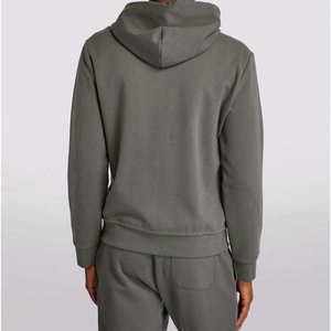Sudadera con capucha gris sólida para hombre, con cremallera, corte regular, informal, con bolsillos - Product Image 3