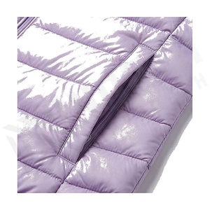 Hooded Quilted Waterproof <b>Bubble</b> Jacket Black Full Sleeve Winter Windproof Cotton Shell Knitted Fabric Polyester Filling Stand - Product Image 5