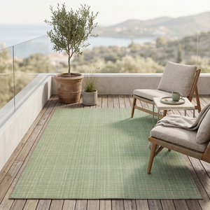 Tapis texturé en laine vert sauge DECORDEC, écologique, antidérapant, minimaliste, ton sur ton, pour salon, bureau, hôtel - Product Image 3