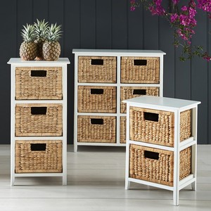 High Quality Vietnam-Made Wooden Cabinet with Water Hyacinth Basket <b>Storage</b> Drawer Cabinet for Home Furniture Wholesaler - Product Image 6