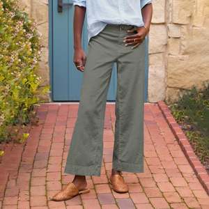 Pantalones Capri de Pierna Ancha para Mujer, Verano, 100% Algodón, Transpirables, Cintura Elástica, Largos, para Maestras, Trabajo, Casual de Negocios, con Bolsillos - Product Image 2