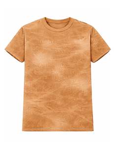 T-shirt Homme Marron Clair Teinté Effet Glacé Col Rond Manches Courtes Coton Décontracté Streetwear Lavage Vintage Personnalisé OEM Fournisseur en Gros - Product Image 1