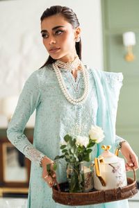 Salwar Kameez vert menthe élégant brodé pour femmes, tenue de mariage traditionnelle, robe longue en coton avec dupatta - Product Image 5