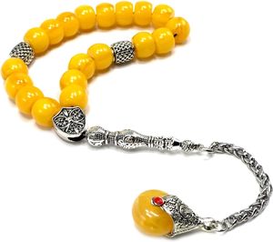 Perles de prière Perlin Tesbih Tespih Misbaha Subha, bracelets de prière musulmans islamiques, accessoires de culte, perles effet pierre précieuse ovales - Product Image 1
