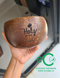 ชามมะพร้าวพร้อมช้อนและชามมะพร้าวเวียดนามทำจากวัสดุธรรมชาติที่เป็นมิตรต่อสิ่งแวดล้อมและราคาถูก - Product Image 2