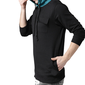 Sweat-shirts blancs pour hommes, nouvelle mode, automne-hiver, manches longues, coupe régulière, couleur unie, en polaire, polyester/coton, séchage rapide - Product Image 6