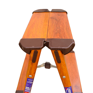 Convenient 2x4 Foldable Aluminum Modern Wooden-Color <b>Step</b> Stool with 150kg Capacity for Easy Home Use and Storage - Product Image 3