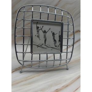 Fascinating Designer Stainless Steel <b>Wire</b> Rectangular Photo Frame or <b>Picture</b> Frame Home and Office Desktop Decoration Photo Rack - Product Image 2