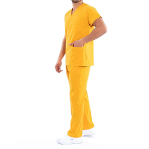 <b>Top</b> Selling Men's Hospital Scrub Suit For Customized Logo & Color Low MOQ Solid Color Quick Dry Nurse Uniform Design - Product Image 5