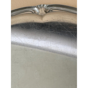 Classic Design Stainless Steel Designer Oval Shaped Dish Brass Border Design Silver Color Finishing Platter and Tray Home Decor - Product Image 5