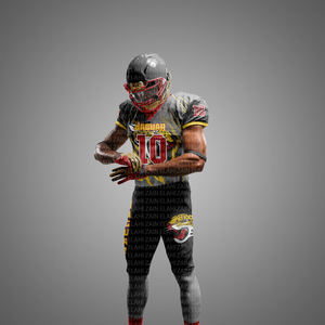 Uniforme de football américain imprimé sur mesure avec logo personnalisé, tissu durable 100% polyester respirant et à séchage rapide, coupe confortable - Product Image 3