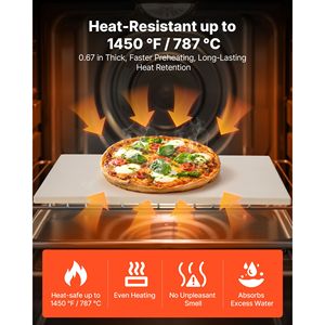 Pietra per Pizza Rettangolare Extra Large 20 X 14 X 0.67 Pollici, Resistente al Calore fino a 1450 Fahrenheit, con Raschietto, Teglia per Pizza - Product Image 3