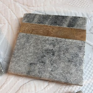 Round <b>Wood</b> Marble Coaster <b>Set</b> by NEHA ENTERPRISES Elegant Handmade <b>Tea</b> Coffee Drink Coasters - Product Image 4