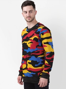 Suéter de Punto para Hombre, Cuello Redondo, Estampado de Camuflaje, Corte Ajustado, Manga Larga, Informal para Otoño, 100% Poliéster - Product Image 5
