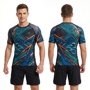เสื้อรัดกล้ามเนื้อ MMA BJJ แบบออกแบบเองได้ - สำหรับทุกเพศ แขนสั้น/แขนยาว ผลิตจากโพลีเอสเตอร์/สแปนเด็กซ์ - Product Image 3