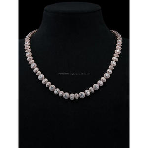 Luxury Rose Gold <b>Statement</b> <b>Necklace</b> Featuring Sparkling Lab Grown Diamonds And Fine Jewelry Appeal - Product Image 1
