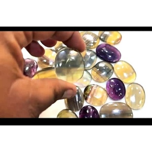 Vente en gros de cabochons ovales en fluorite arc-en-ciel, pierres naturelles, roches, minéraux de méditation, pierres décoratives Feng Shui - Product Image 2