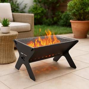 High Quality Steel Modern Outdoor <b>Fire</b> <b>Pit</b> Natural <b>Gas</b> Freestanding Portable 9999 BTU Heating Ambience for Garden Patio Evening - Product Image 1